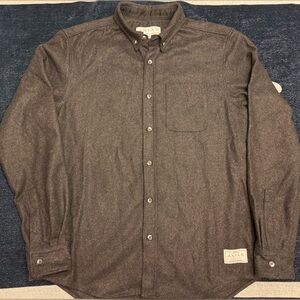 Anian Modern Melton Wool Shirt Charcoal